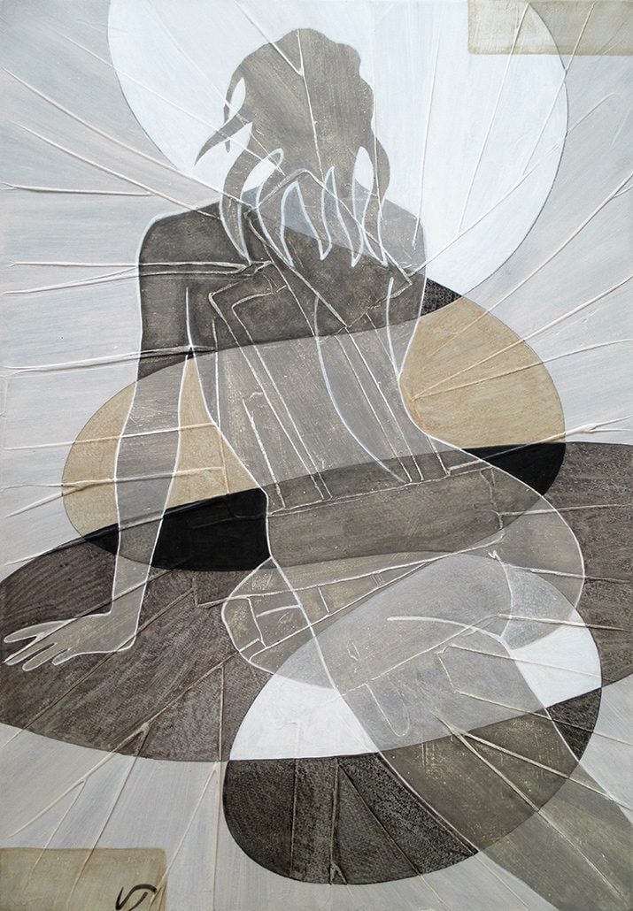 Vanessa Thyes, Nudo IV (2016), 30 x 50 cm, tempera su tela