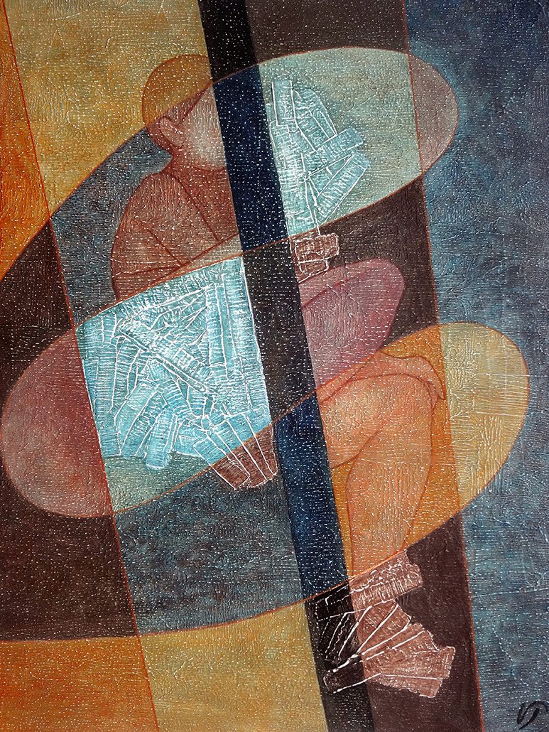 Vanessa Thyes, Two Pieces (2017), 60 x 80 cm, tempera su legno