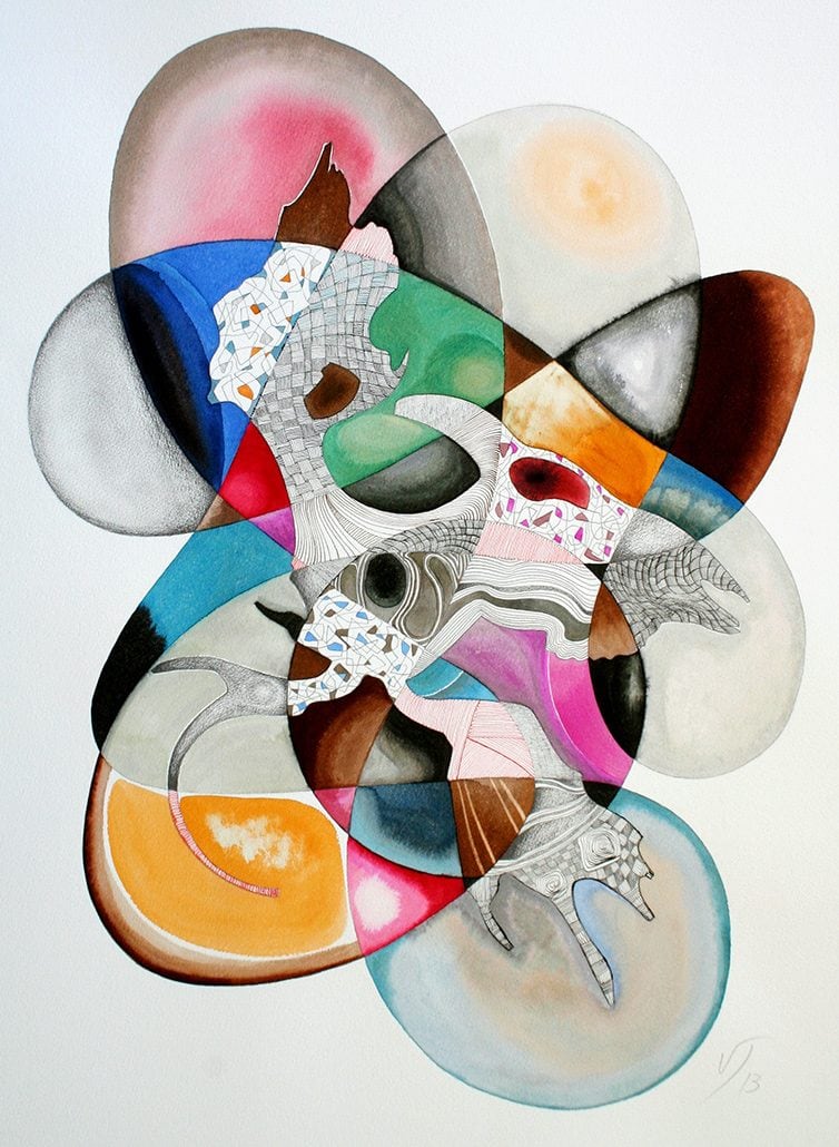 Vanessa Thyes, Nebulosa III (2013), 56 x 76 cm, watercolors, pencil and ink on paper